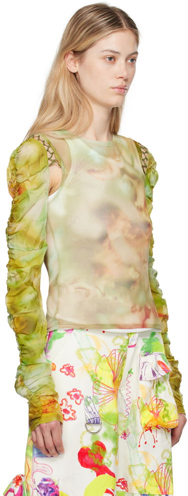 Tanktop Collina Strada Collina Strada Cardio Delilah Sheer Long Sleeve Blouse Grøn | XX3288, 1