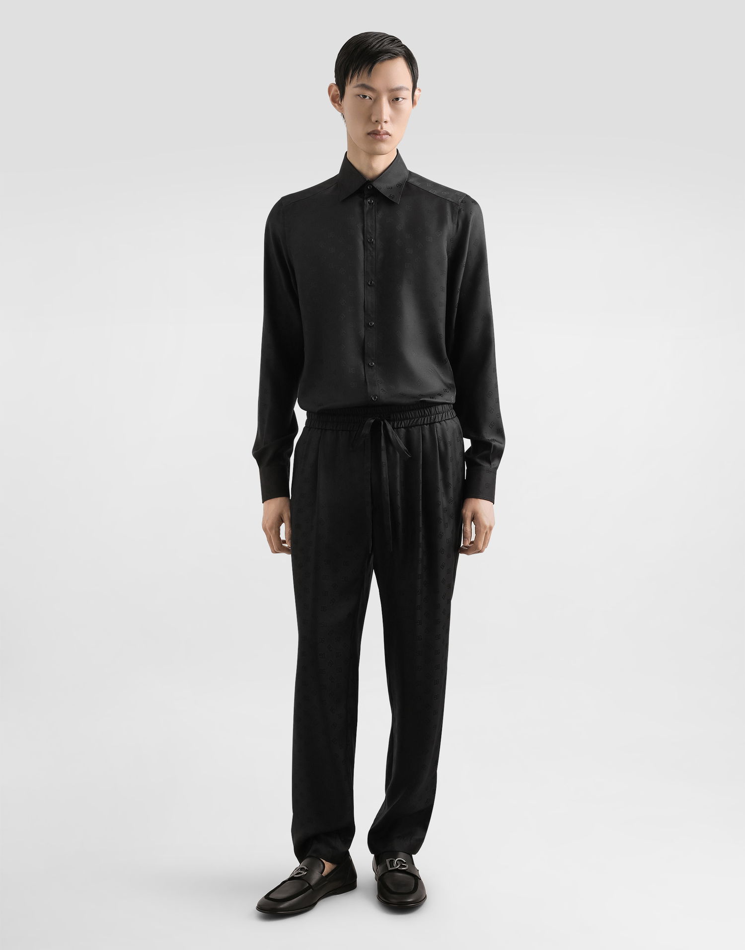 Skjorte Dolce & Gabbana Dolce & Gabbana DG Logo Jacquard Shirt Sort | G5MM4TFJ1JYN0000, 1