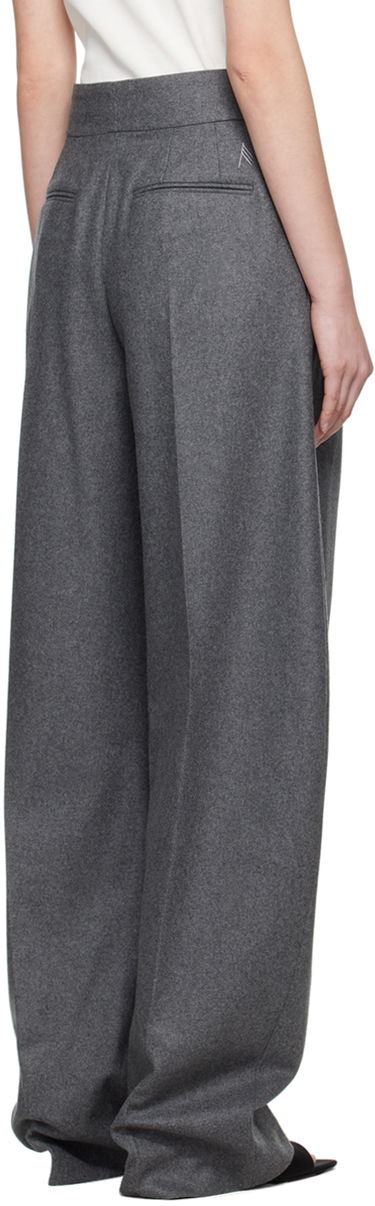 Bukser The Attico The Attico Gary Pleated Wide-Leg Trousers Grå | 248WCP102 W055, 2