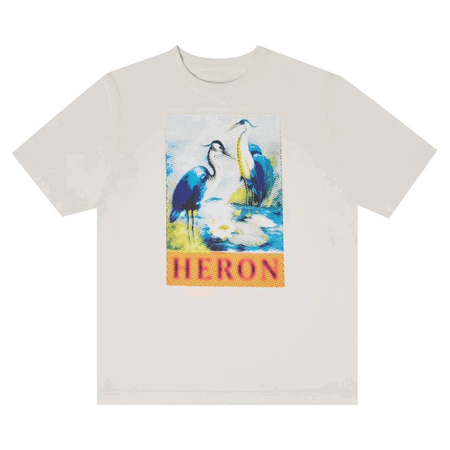 T-shirt HERON PRESTON Halftone Heron Short-Sleeve Tee Hvid | HMAA032F22JER0140146, 0