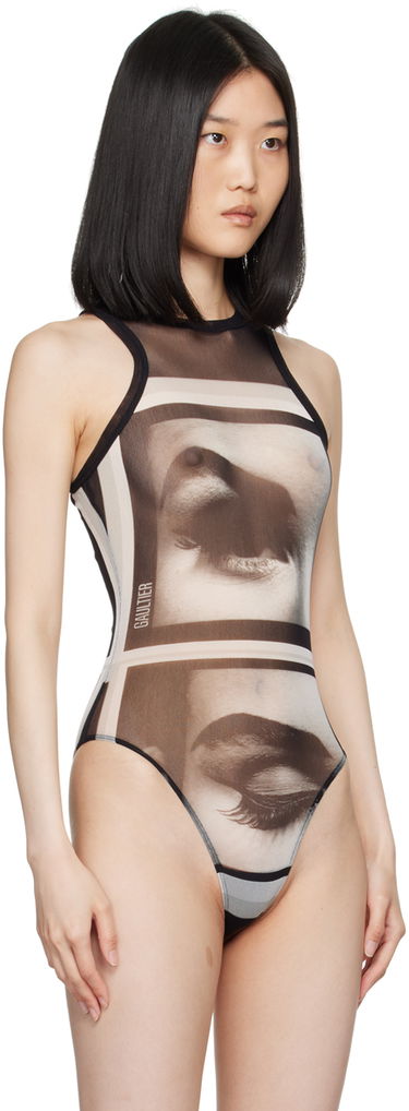 Krop Jean Paul Gaultier Gaultier 'The Eyes And Lips' Printed Bodysuit Sort | 24/30-F-BD045-T553-000201, 3