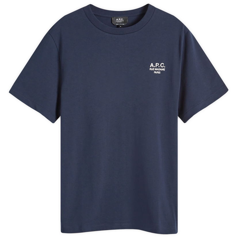 T-shirt A.P.C. Rue Madame Logo T-Shirt Mørkeblå | COHBU-M26388-TIQ