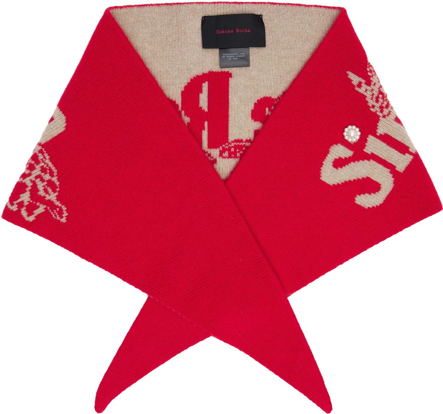 Tørklæde Simone Rocha Simone Rocha Graphic Logo Knit Neckerchief Flerfarvet | KIMK3MD 0669, 0