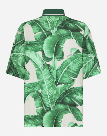 Skjorte Dolce & Gabbana Oversize Polo-shirt With Banana Tree Print Grøn | G8RG4THS7M4H2005, 1