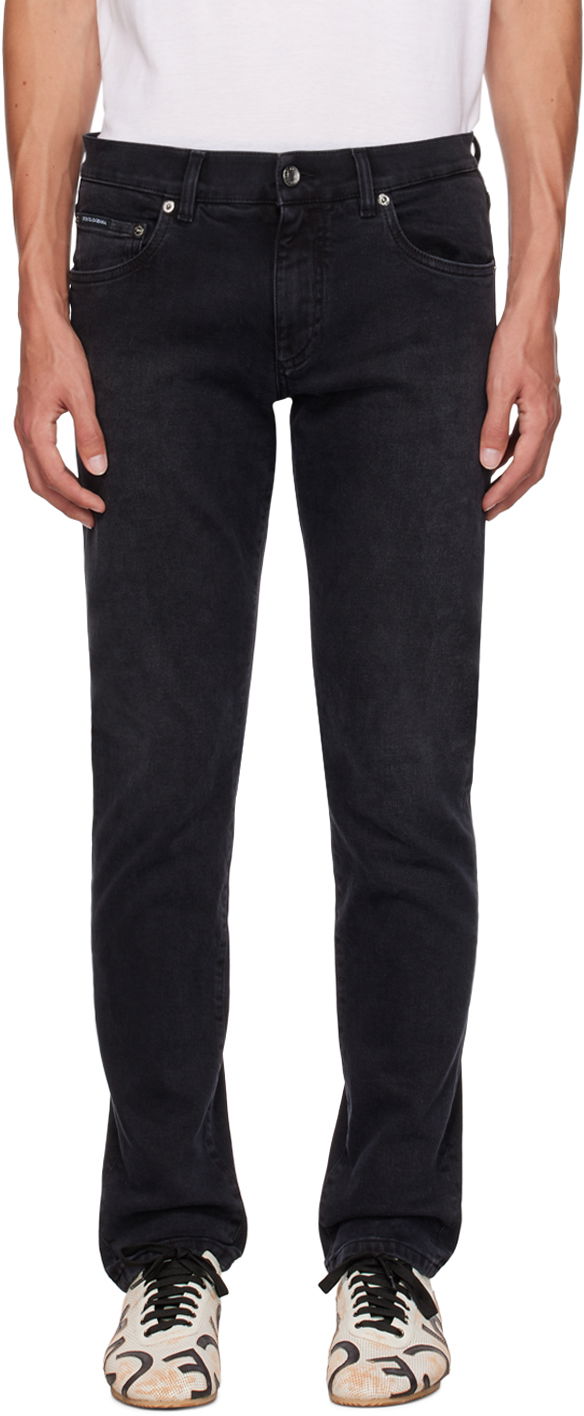 Jeans Dolce & Gabbana Black Slim-Fit Jeans Sort | GY07CDG8HW4, 0