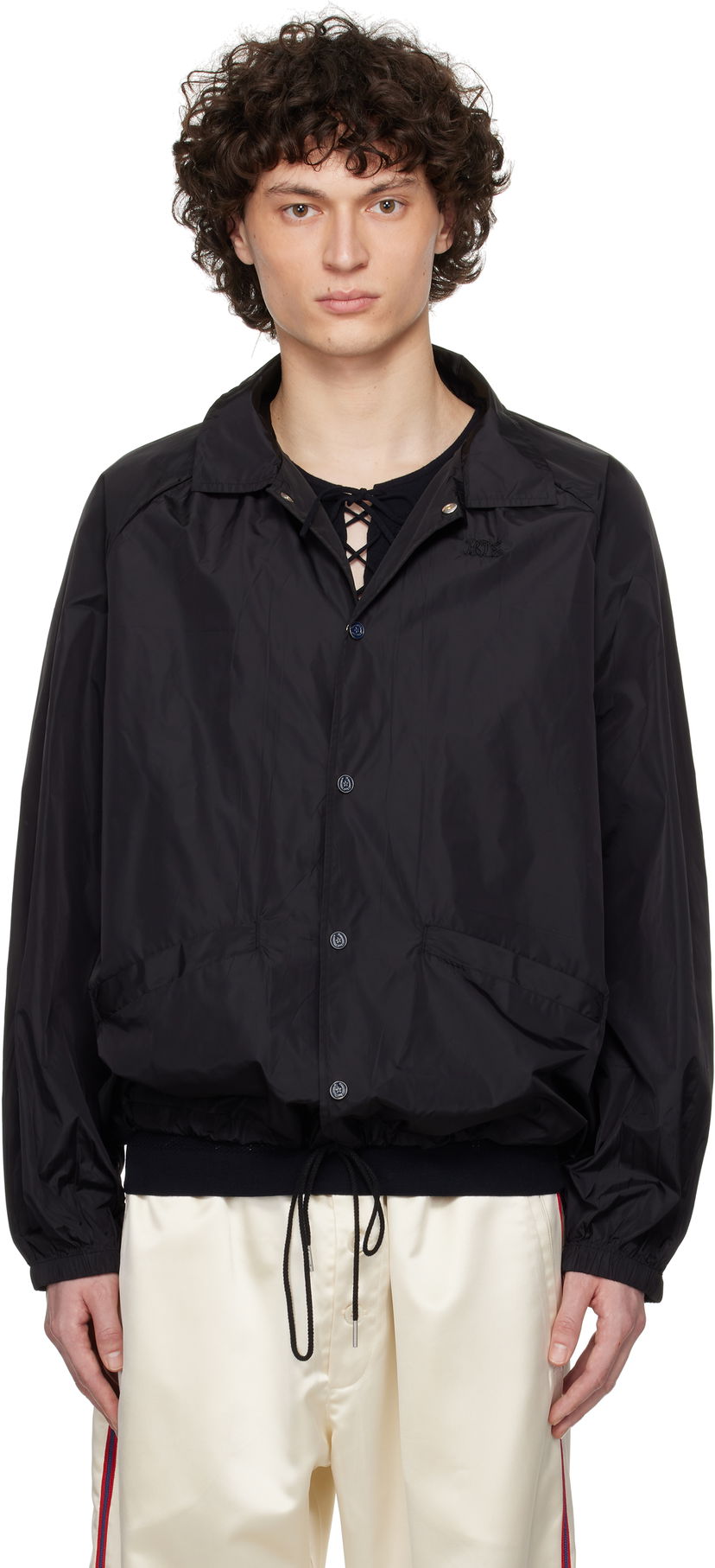 Vindjakke Bode Bode Nylon Track Jacket Sort | MRS25JA026
