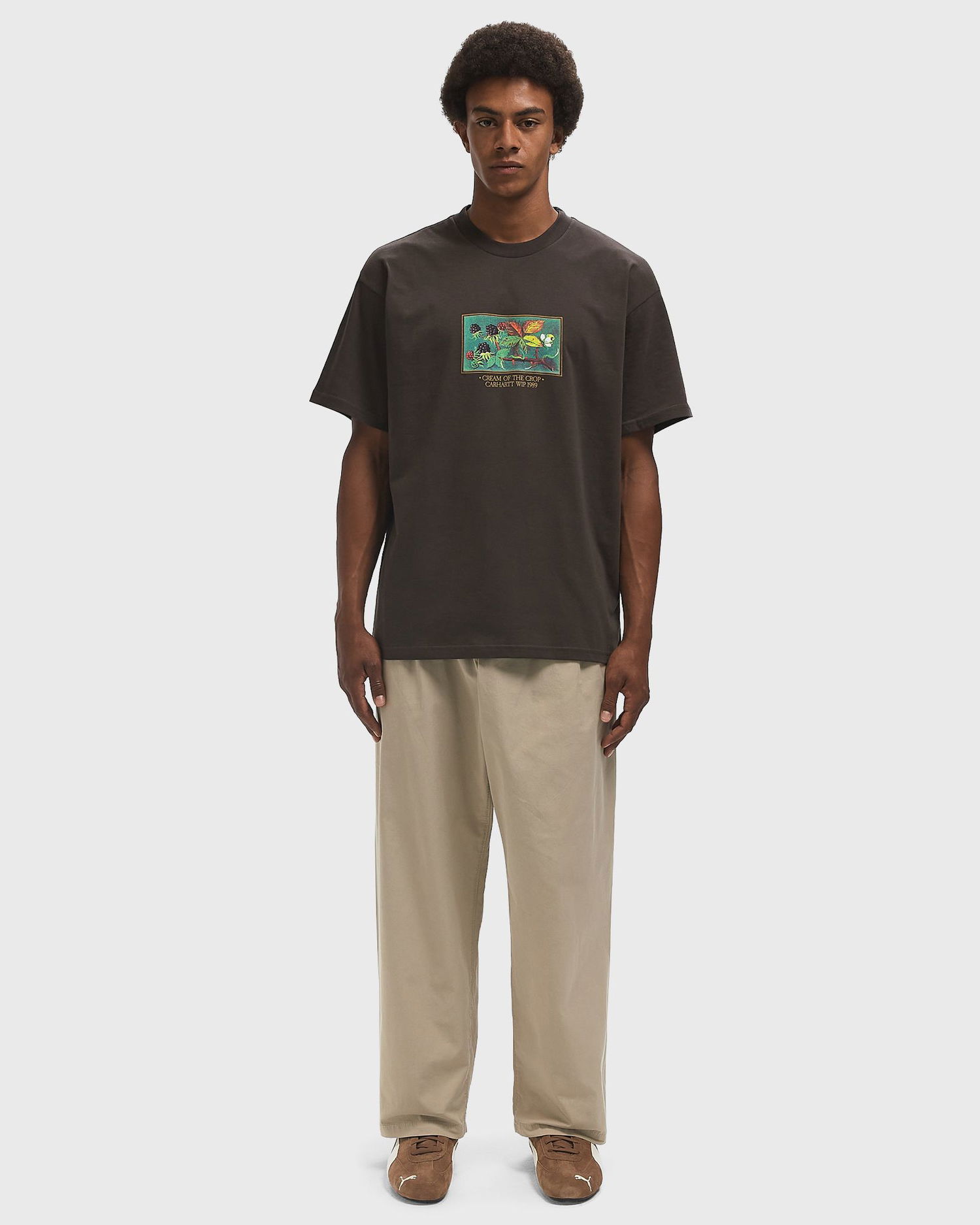 Bukser Carhartt WIP Evan Pleated Cropped Trousers Beige | I035563-G1.GD, 1