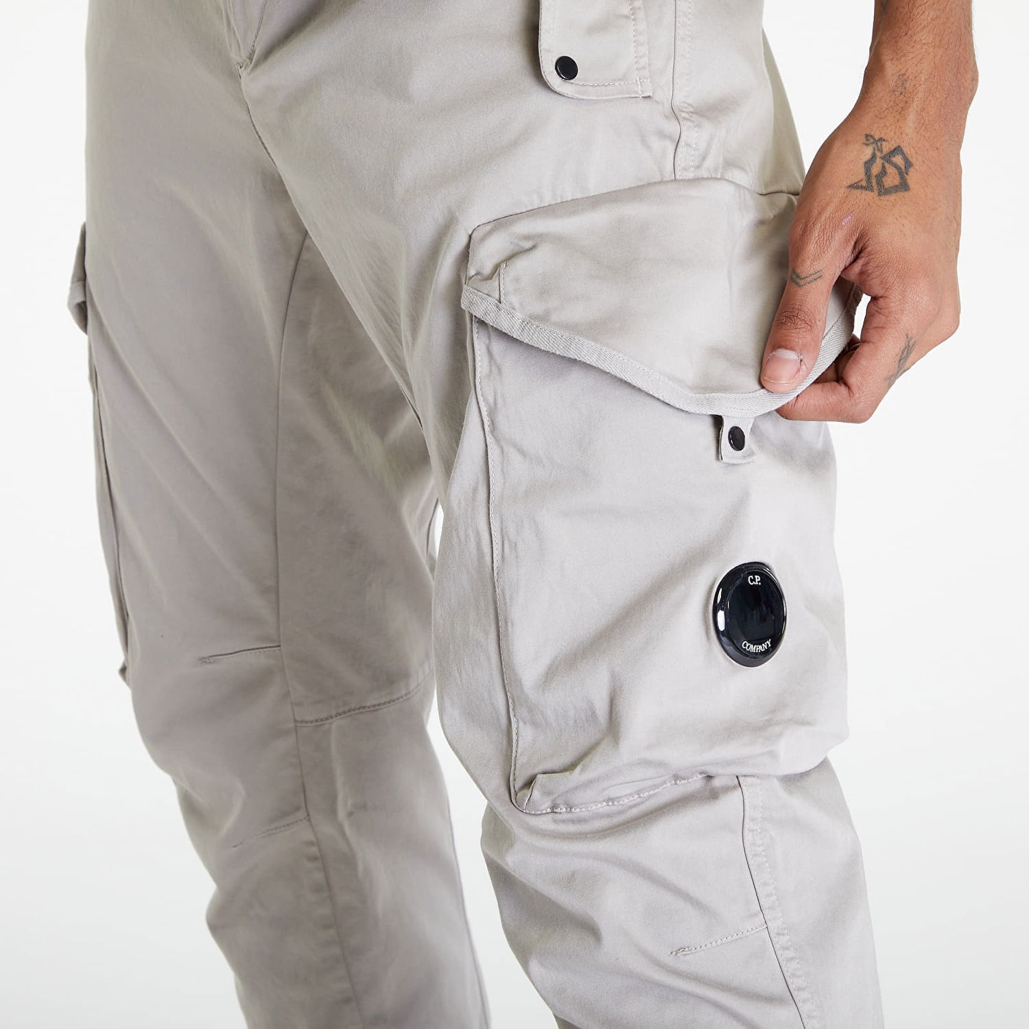 Cargo bukser C.P. Company Stretch Sateen Ergonomic Lens Cargo Pants Goat Grå | 16CMPA058A005694G-319, 1