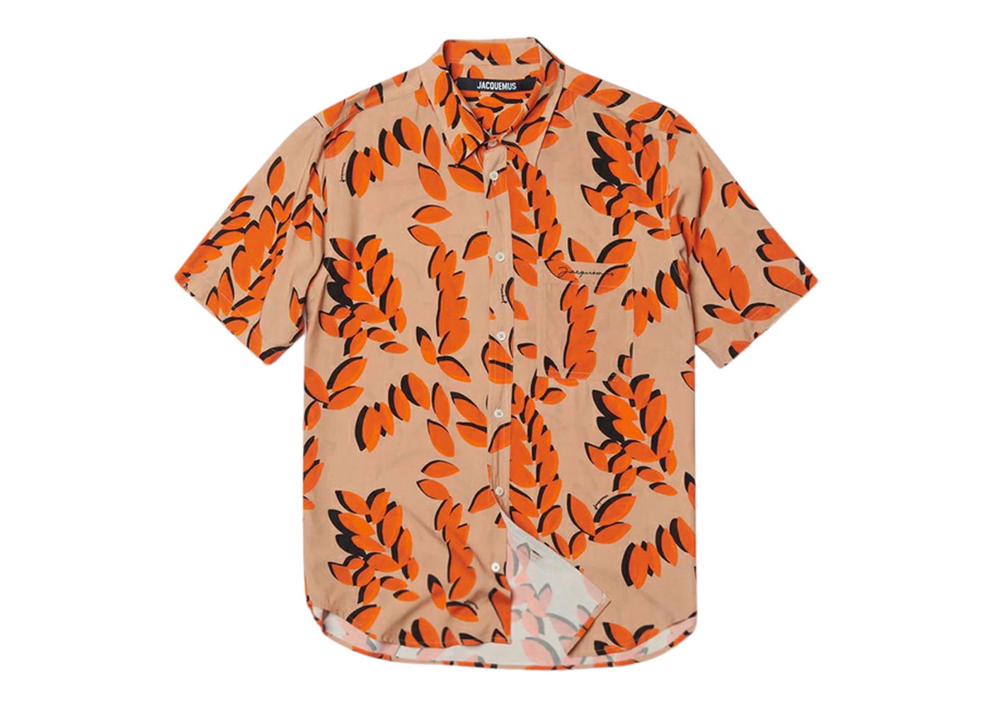 Skjorte Jacquemus La Chemise Melo Leaves Print Rød | 225SH006-1002-7AN, 0