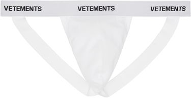 Trusser VETEMENTS Vetements Logo-Woven Jock Strap Hvid | MA66UN110W, 0