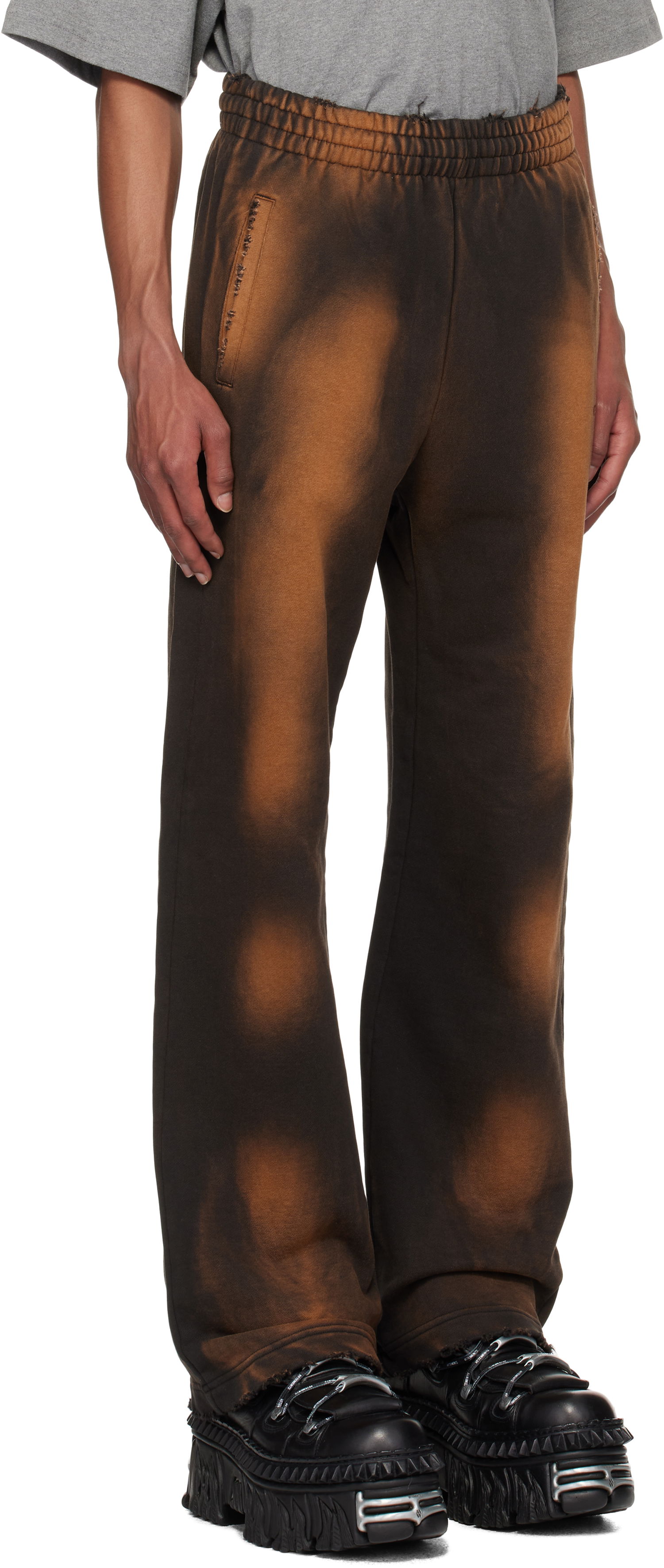 Joggingbukser We11done Washed Logo Sweatpants Brun | WD-TA3-24-701-U-BK, 1