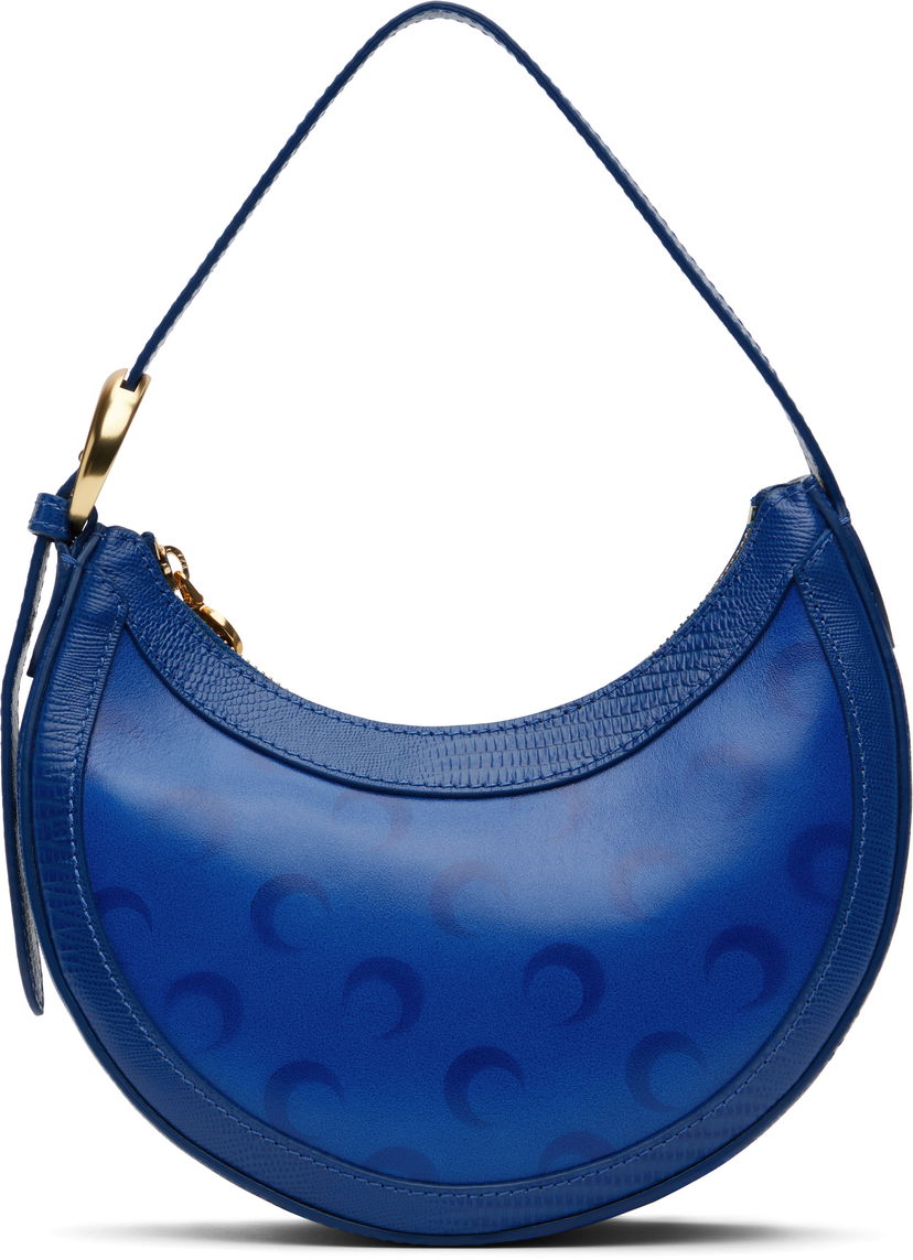 Håndtaske Marine Serre Marine Serre Moon Airbrushed Leather Eclips Mini Bag Blå | WBA002A CLEA0053