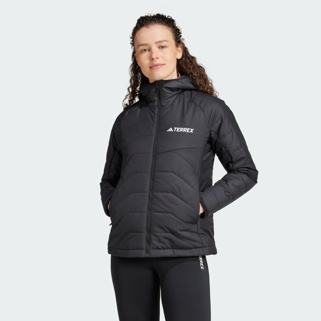 Puffer jakke adidas Performance Insulated Hooded Sort | IM7668, 0