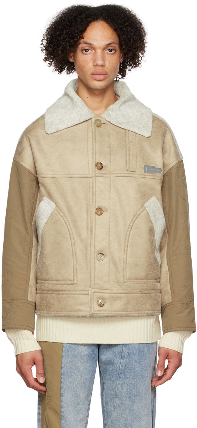 Jakke Feng Chen Wang Feng Chen Wang Reversible Faux-Shearling Jacket Beige | FUF14JK17, 0