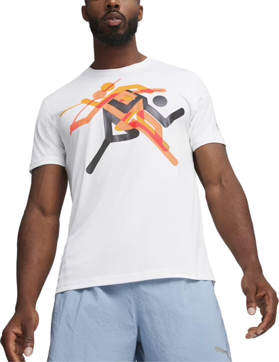 T-shirt Puma RUN FASTER ICONS GRAPHIC TEE Hvid | 525000-02, 0