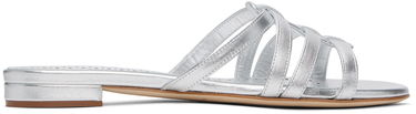 Skopleje Manolo Blahnik Manolo Blahnik Riran Strappy Leather Sandals Metalisk | 124-2479, 0