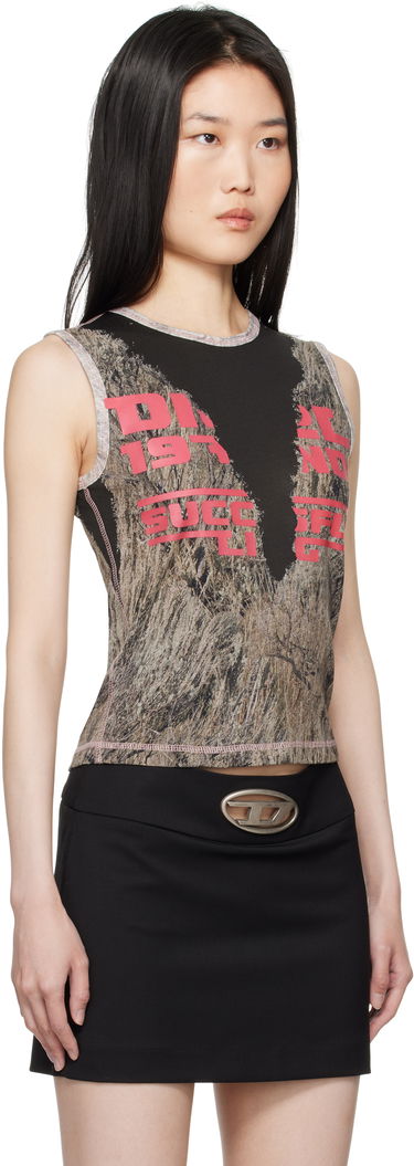 Tanktop Diesel Graphic Print Slim Fit Tank Top Beige | A17083 0CPAA, 4