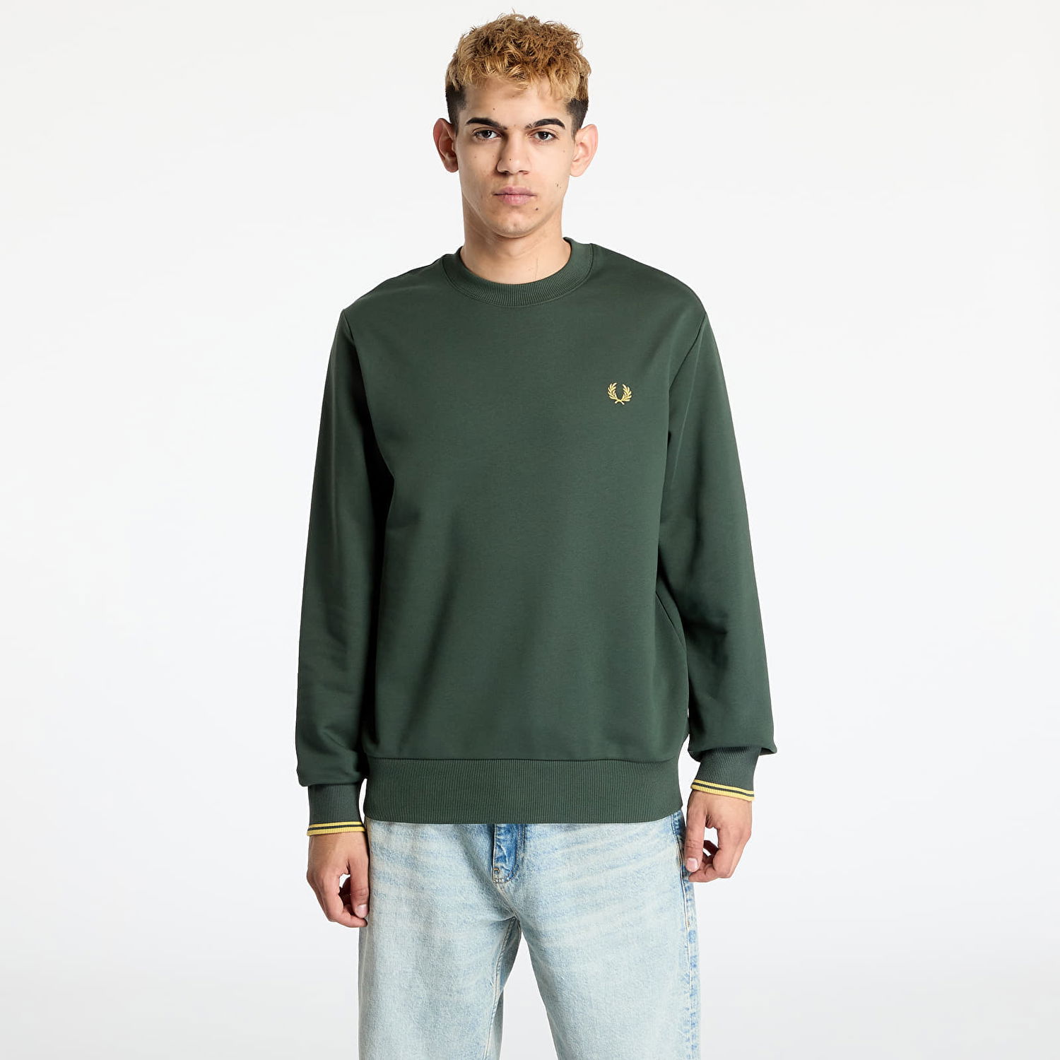 Sweater Fred Perry Fred Perry Crew Neck Sweatshirt Grøn | M7535 X89, 0