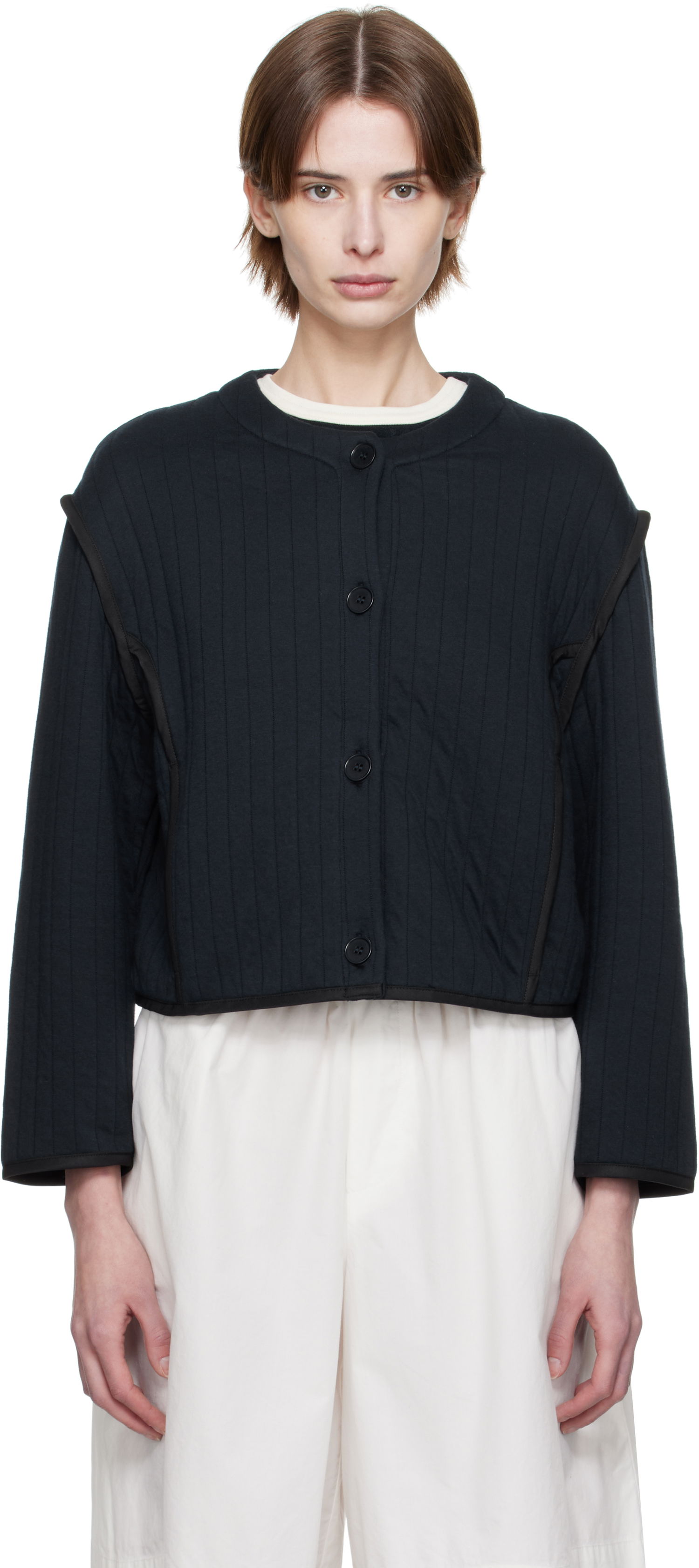 Sweater A.P.C. A.P.C. Garance Cropped Quilted Jacket Sort | COHGW-F32010, 0