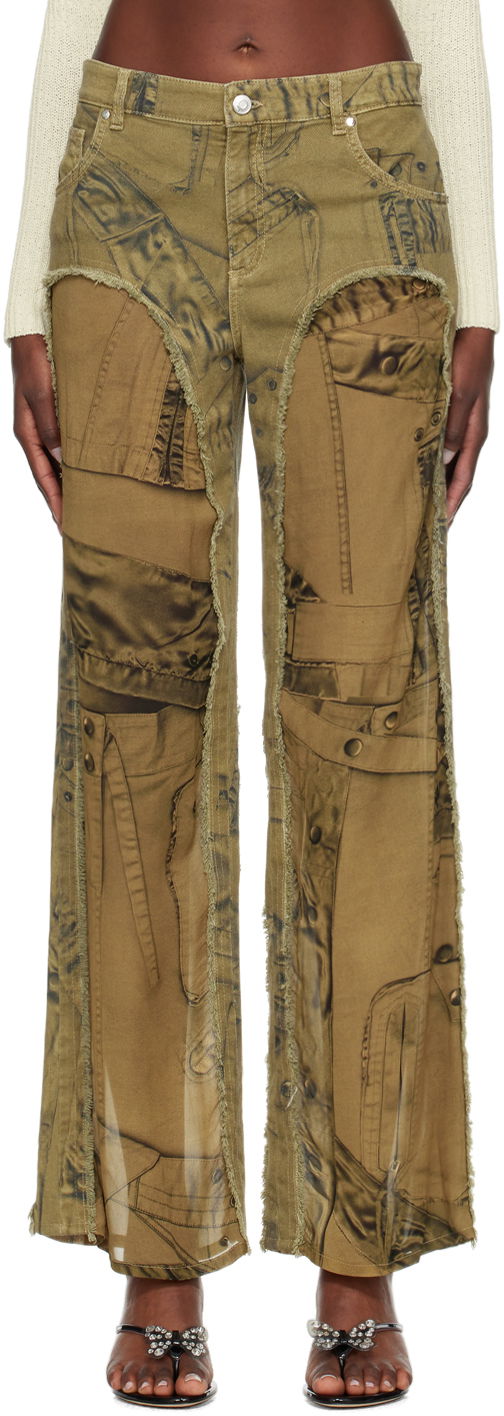 Jeans Blumarine Blumarine Cinch Straight-Leg Jeans Grøn | P422P113A