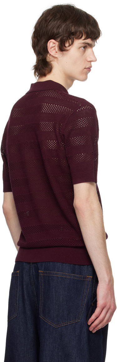 Polo skjorte Dries Van Noten Dries Van Noten Open-Knit Polo Bourgogne | 251-021213-1701, 2