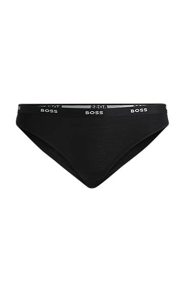 Trusser BOSS BOSS Low-Rise Thong with Logo Waistband Sort | 50502752, 0