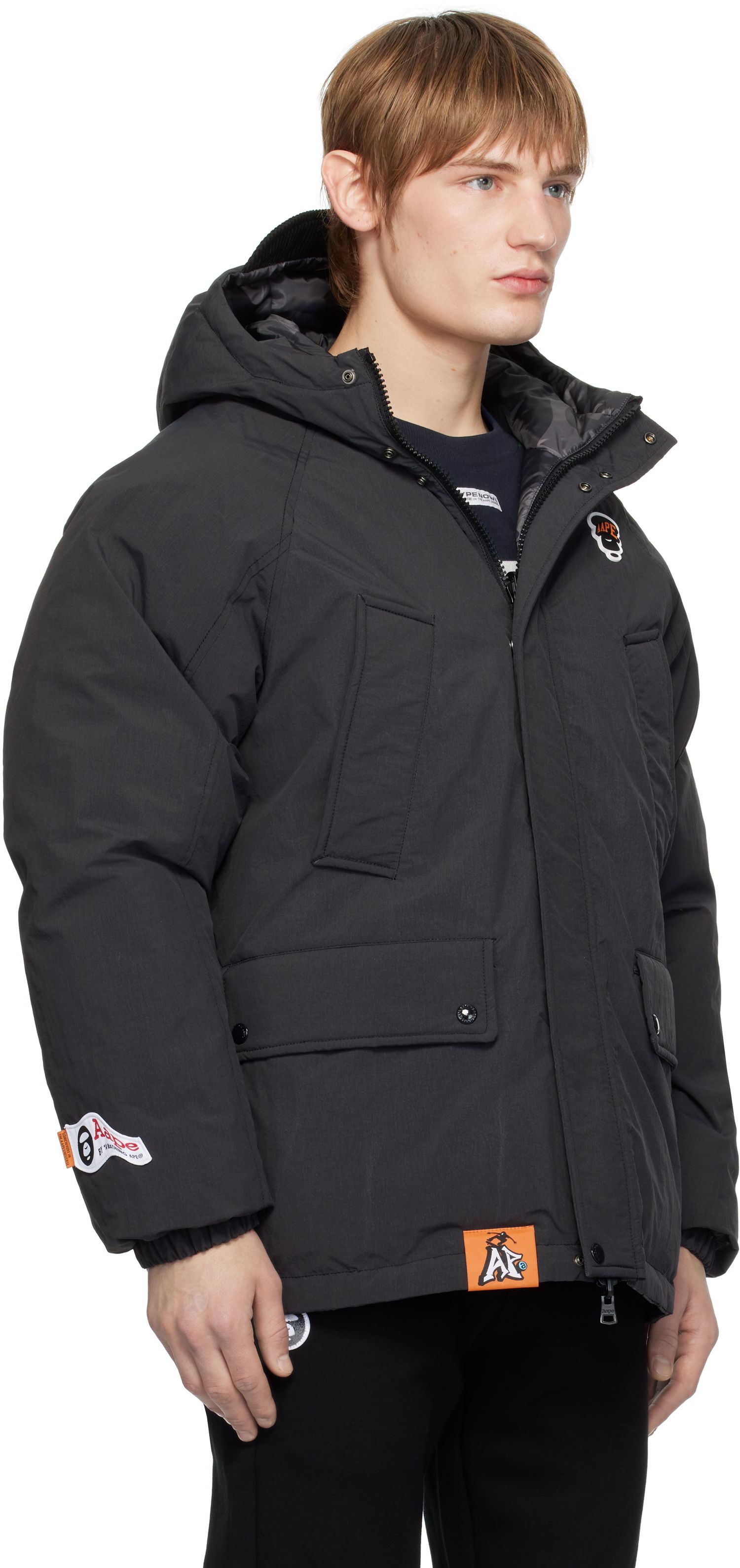 Parka AAPE by A Bathing Ape AAPE by A Bathing Ape Reversible Down Jacket Sort | AAPDNM7669XXNBKL, 1
