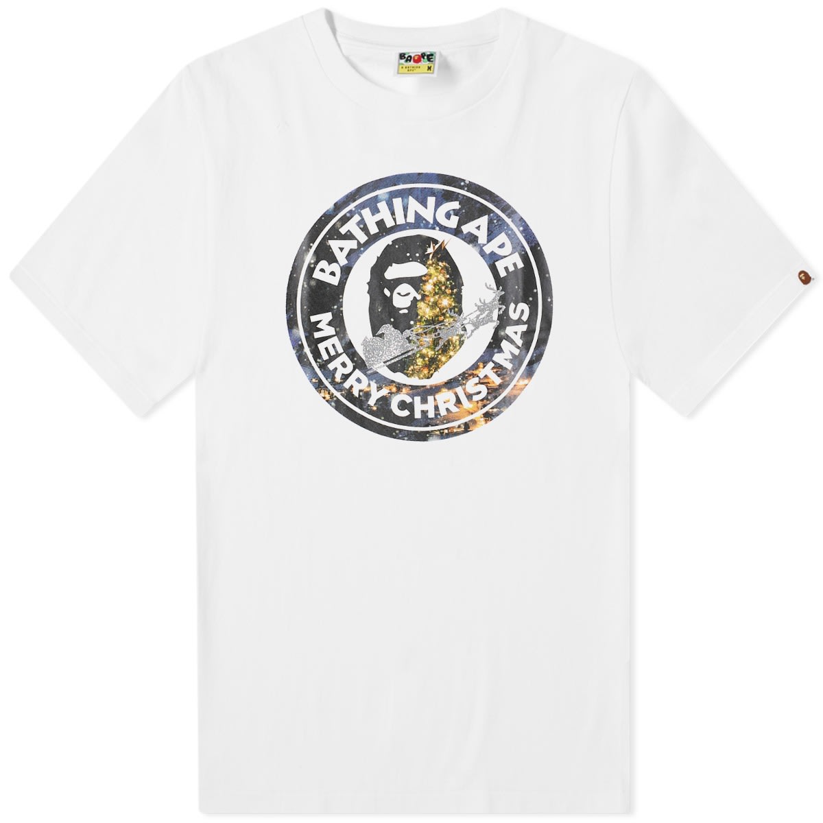 T-shirt BAPE Christmas Busy Works Tee Hvid | 001TEI701014FWHT, 0