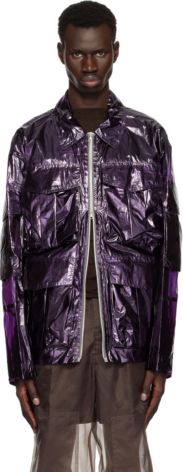 Vindjakke Dries Van Noten Dries Van Noten Overdyed Transparent Jacket Lilla | 251-020532-1258, 0