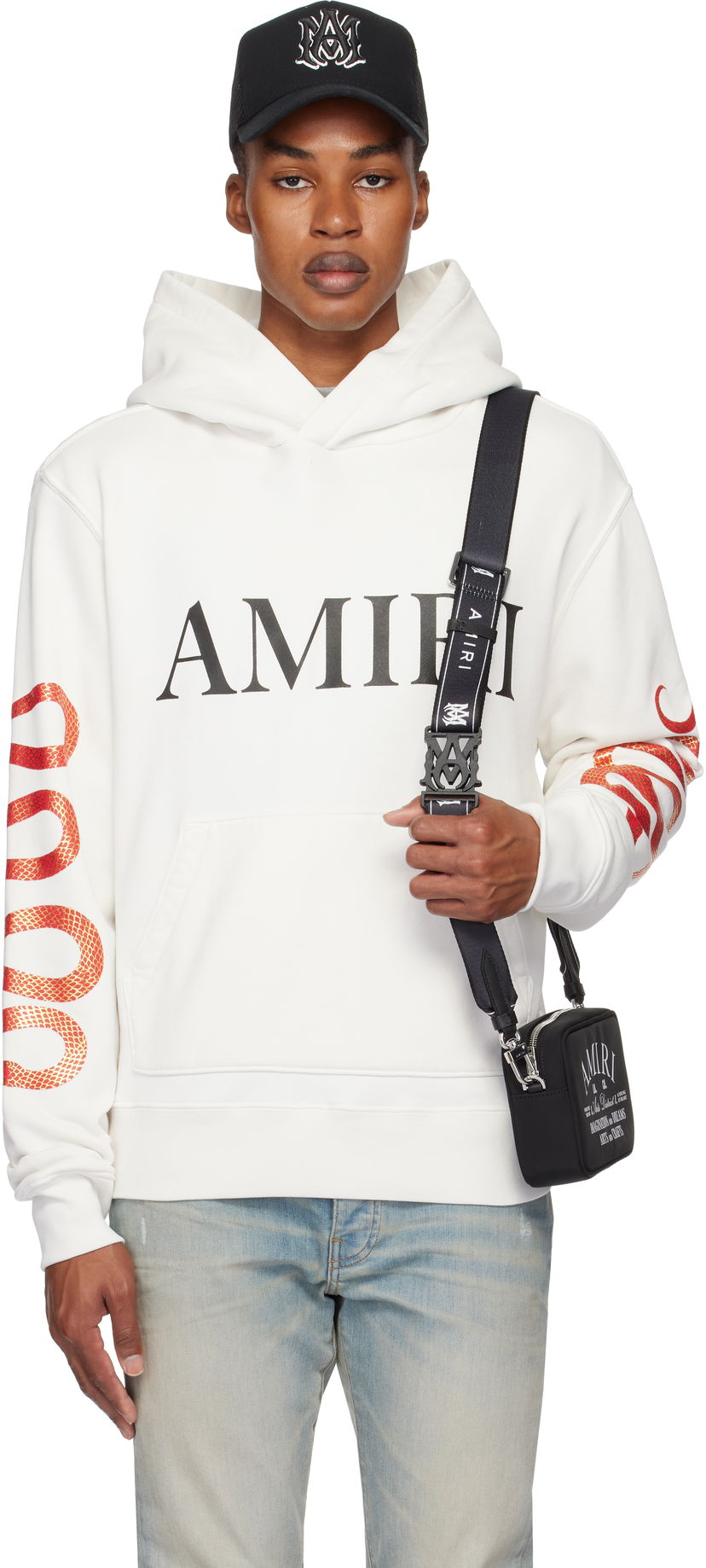 Sweatshirt AMIRI 'Snake' Print Hoodie Hvid | AMJYHD1099