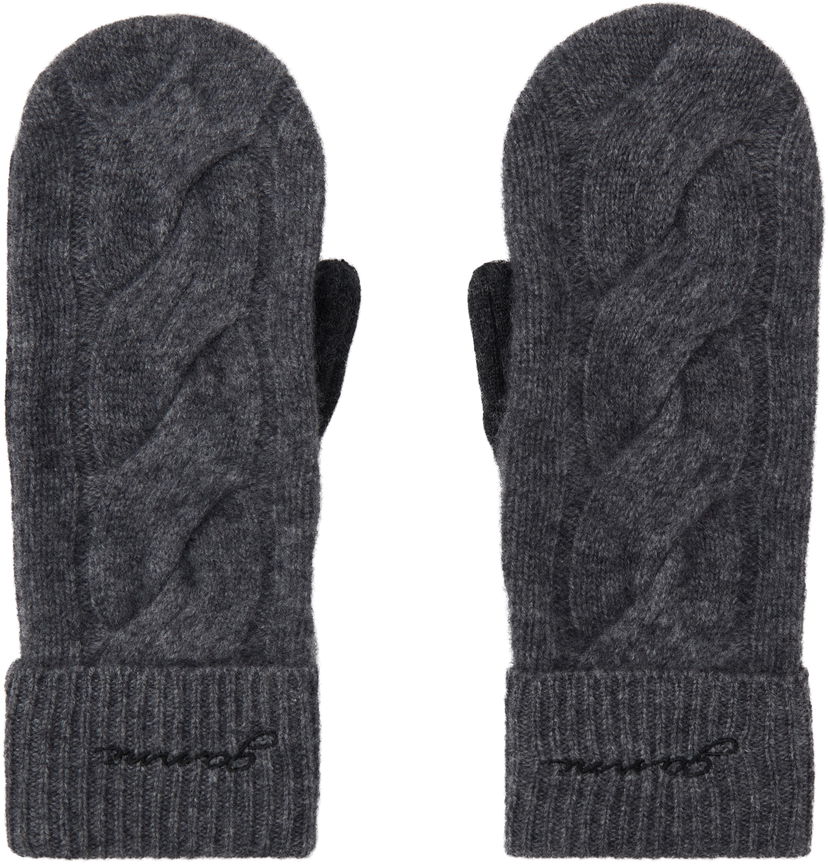 Handsker GANNI GANNI Cashmere Blend Knit Mittens Grå | A6490