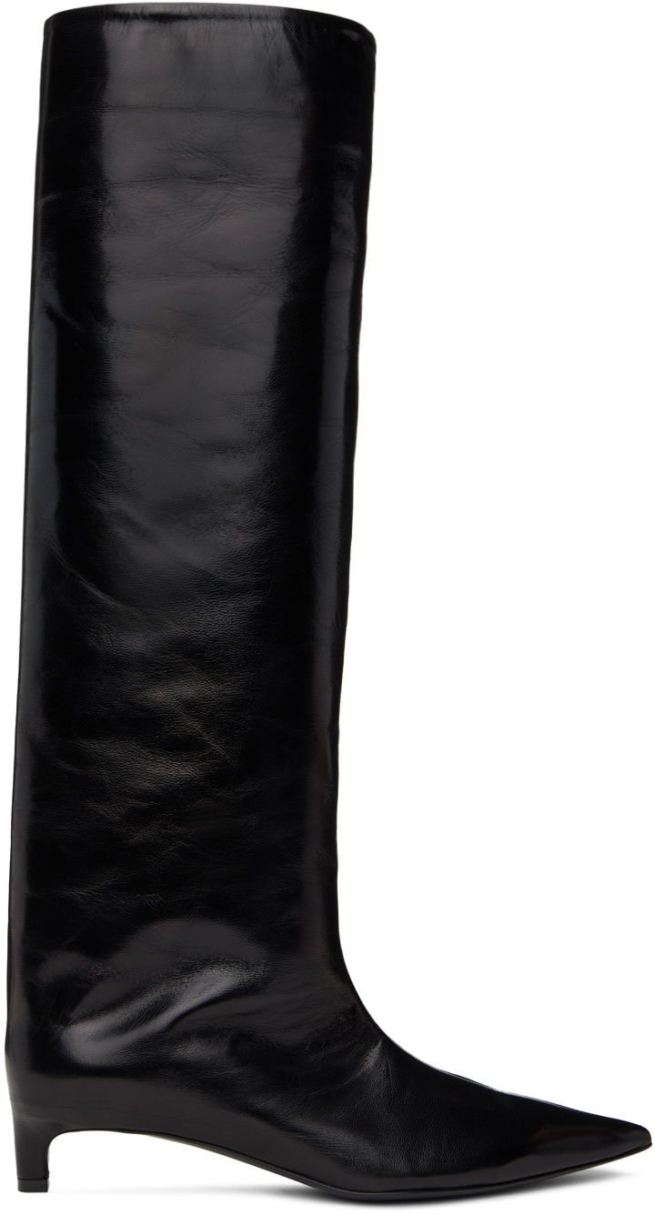 Sneakers og sko Jil Sander Black Pointed Toe Tall Boots Sort | J15WW0009_P2958