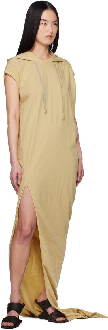 Kjole Rick Owens Rick Owens DRKSHDW Hollywood Edfu T-Shirt Maxi Dress Beige | DS01E3517 RN, 3