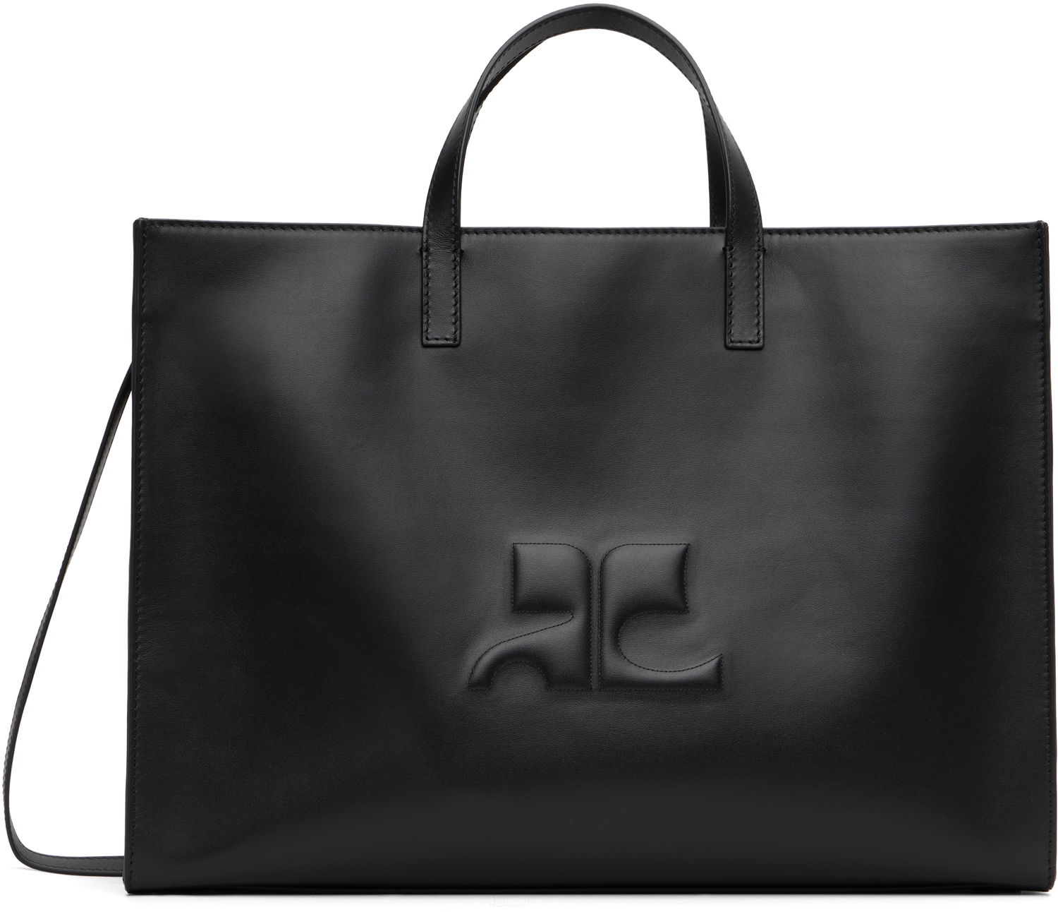 Mulepose Courrèges Courrèges Heritage AC Leather Tote Sort | 125GSA165CR0065, 0