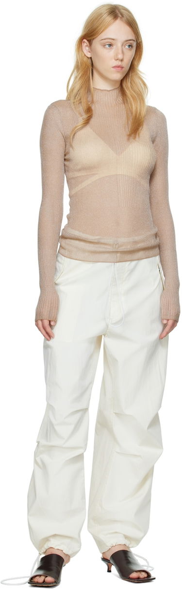 Sweater Dion Lee Dion Lee Ribbed Long Sleeve T-Shirt Beige | C7095P22, 3