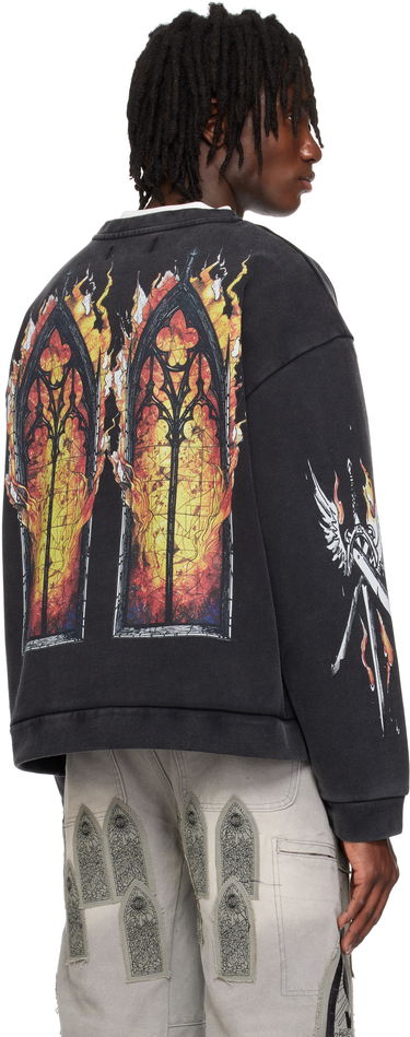 Sweater Who Decides War Who Decides War Ember Chapel Graphic Crewneck Sweatshirt Sort | 1110170002SS25, 2