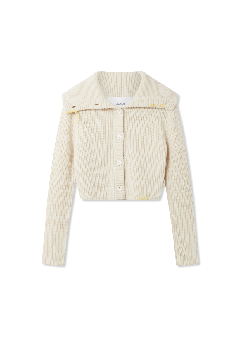 Sweater AXEL ARIGATO Cropped Knit Cardigan Hvid | A3359002