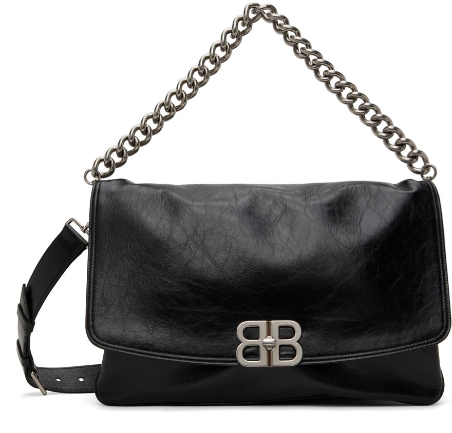 Skuldertaske Balenciaga Large BB Flap Bag Sort | 748488 2AAI4, 0
