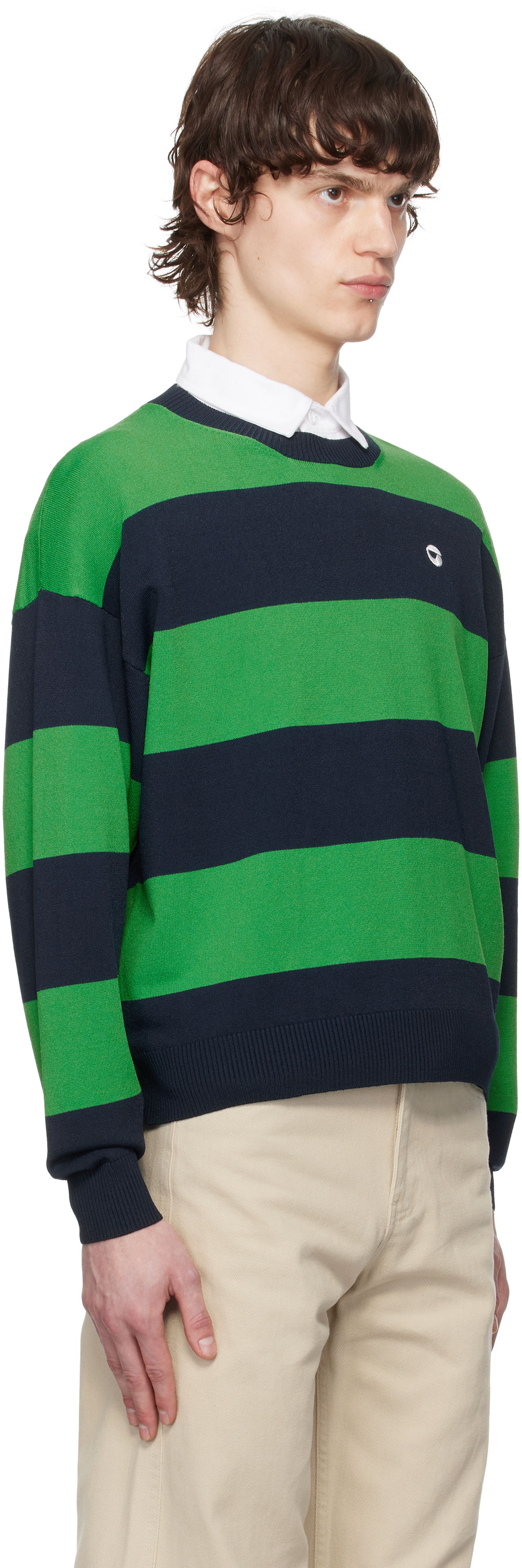 Sweater Coperni Coperni Striped Crewneck Sweater Grøn | COPML134SY3010MEN, 1