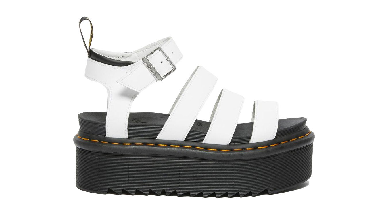 Sneakers og sko Dr. Martens Blaire Quad Hydro Leather Platform Sandals W Hvid | DM27296100, 0