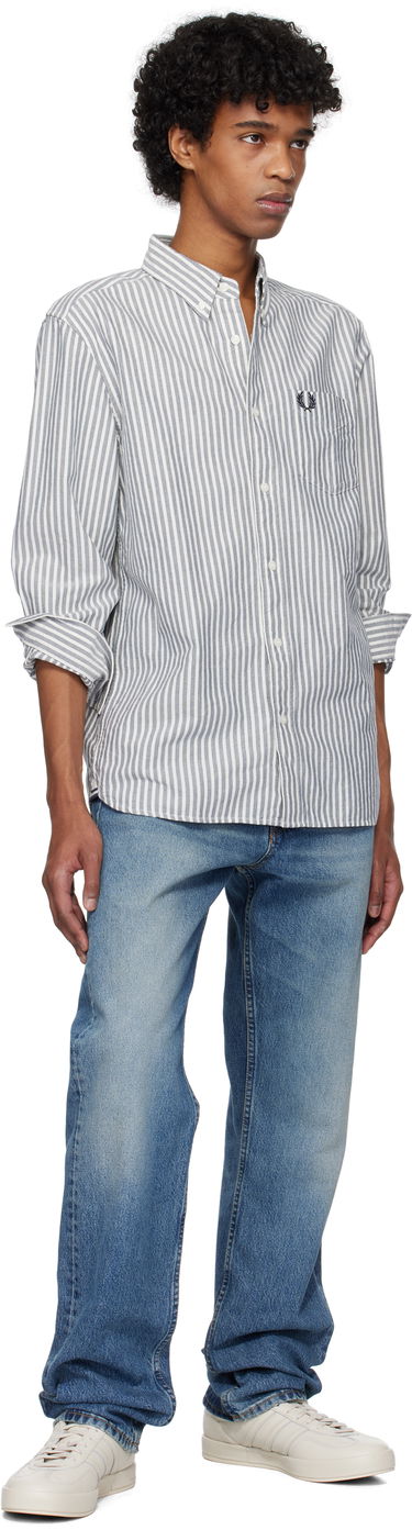 Skjorte Fred Perry Fred Perry Striped Oxford Shirt Hvid | M6574, 3
