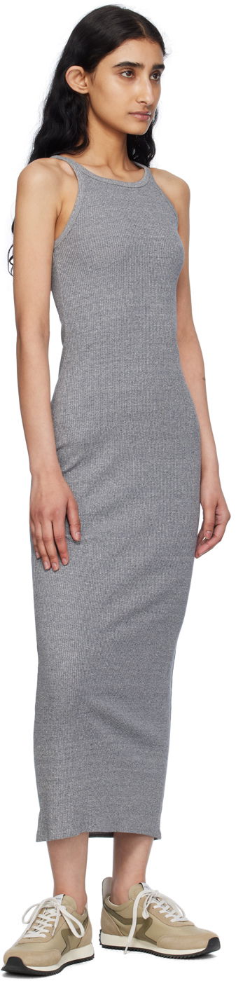 Kjole rag & bone Rag & Bone Essential Ribbed Tank Midi Dress Grå | WCC24S3007CA07, 3