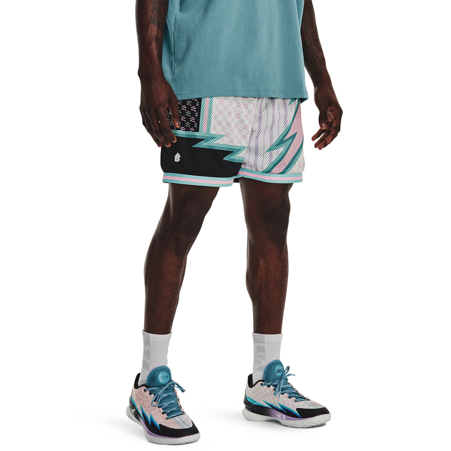 Shorts Under Armour Curry Draft Day 8In Short White Hvid | 1377866-100, 0