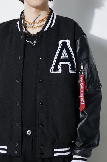 Bomberjakke Alpha Industries Alpha Industries College Bomber Jacket Sort | 146111, 5