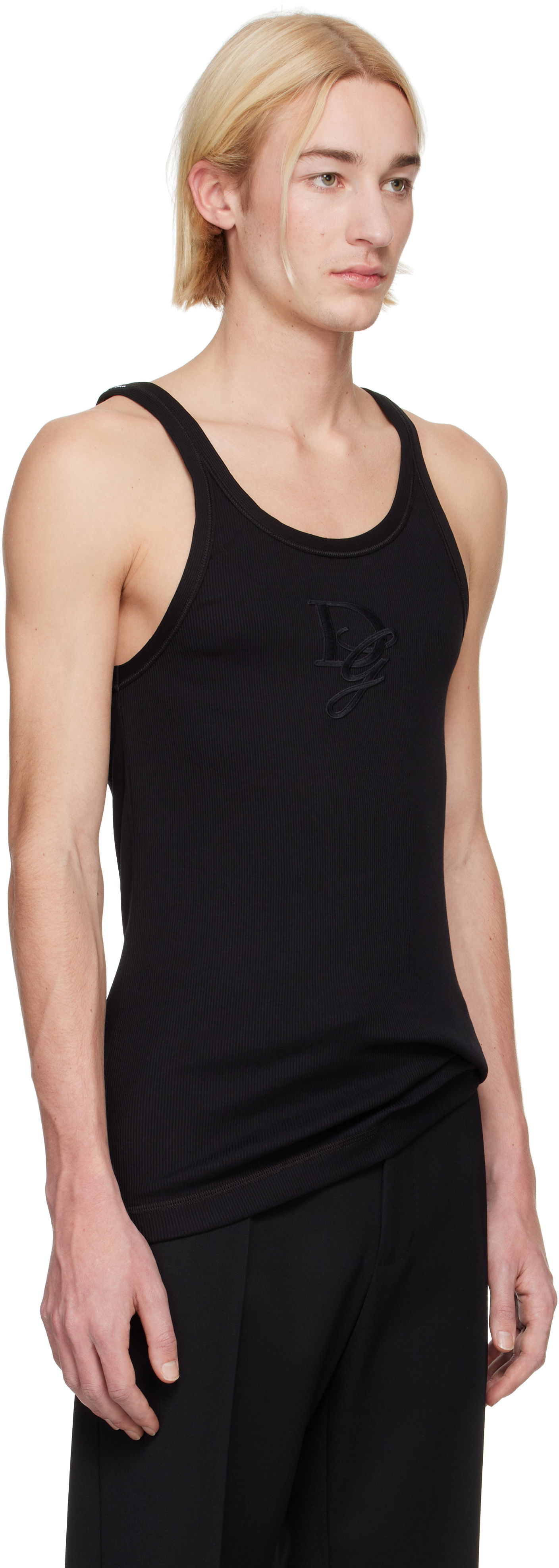 Tanktop Dolce & Gabbana Logo Patch Tank Top Sort | G8PA8ZG7N4G, 1