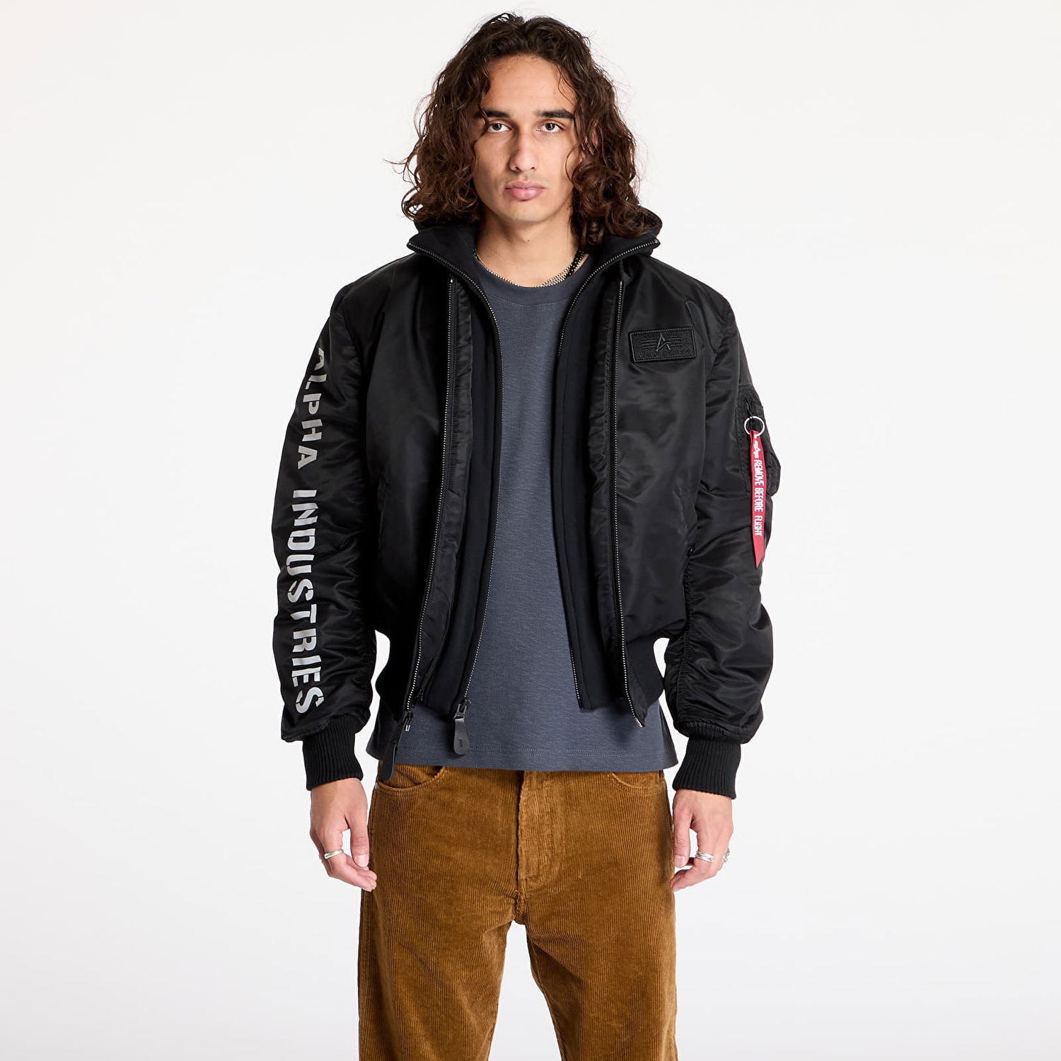 Bomberjakke Alpha Industries MA-1 D-Tec SE Black/ Reflective Sort | 133104-285, 0