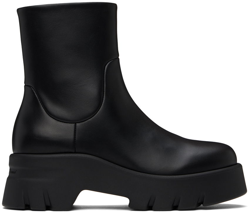 Sneakers og sko Gianvito Rossi Montey Leather Platform Boots Sort | G73297-20GOM-VGI, 0