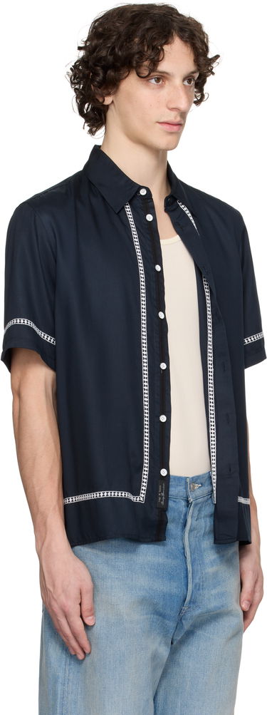 Skjorte rag & bone rag & bone Dalton Embroidered Shirt Mørkeblå | MBW25PA027SVML, 1