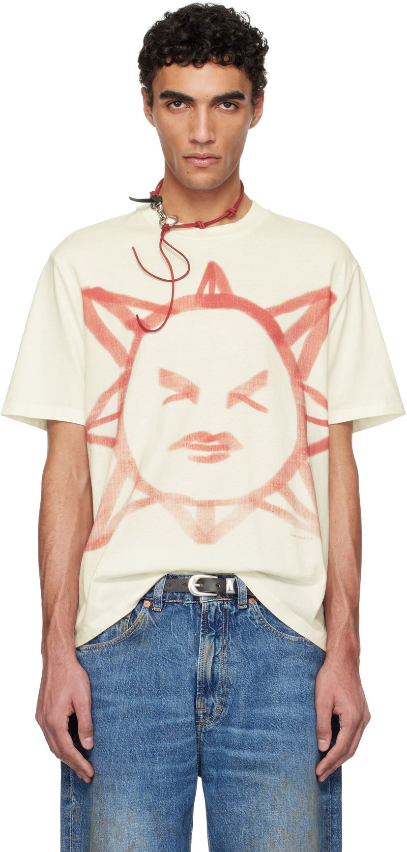T-shirt OUR LEGACY Our Legacy Box Sun Graphic T-Shirt Beige | M2256BSS