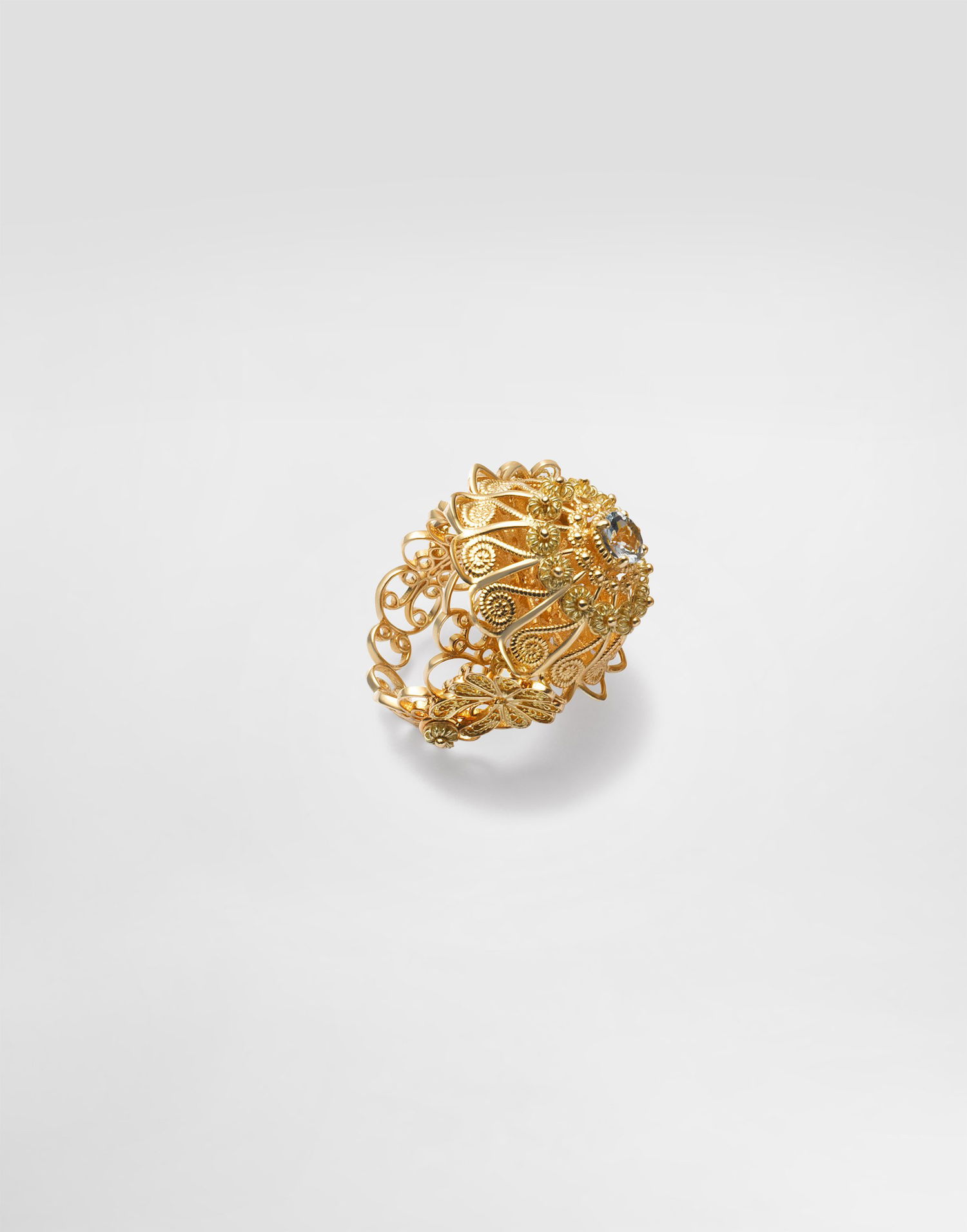 Ring Dolce & Gabbana Dolce & Gabbana Filigree Ring with Aquamarine, Size 48 Gul | WRJP1GWAQ01ZOO00, 0